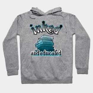 inked and educated aqua blue books Hoodie